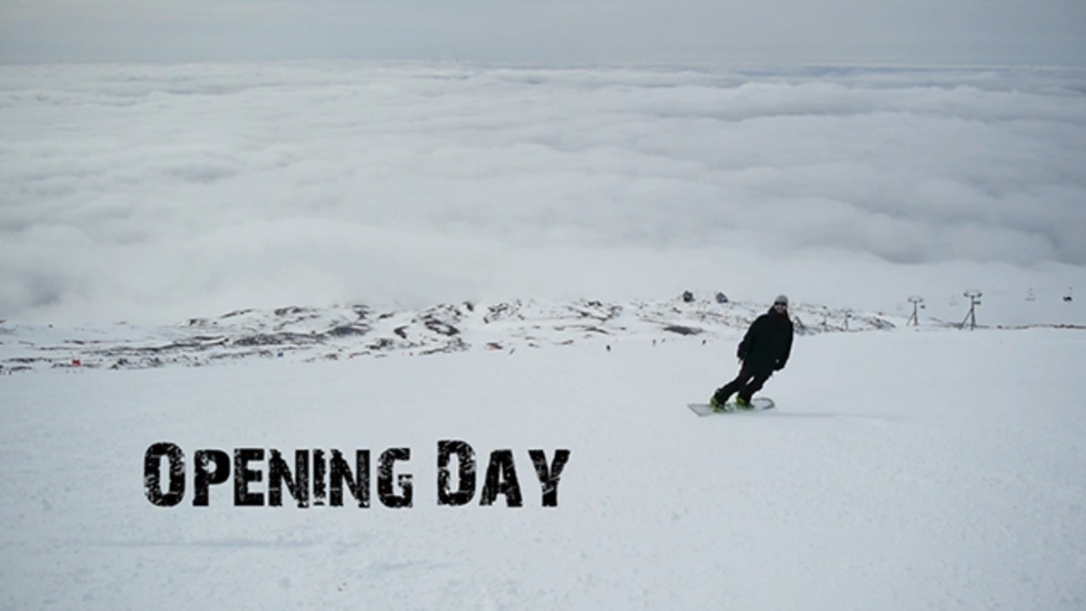 Timberline Opening Day Snowboarder