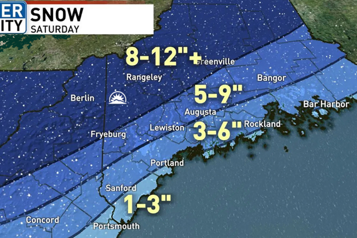 Maine Resorts Forecasting Up to 12 Inches in Saturday Storm Snowboarder