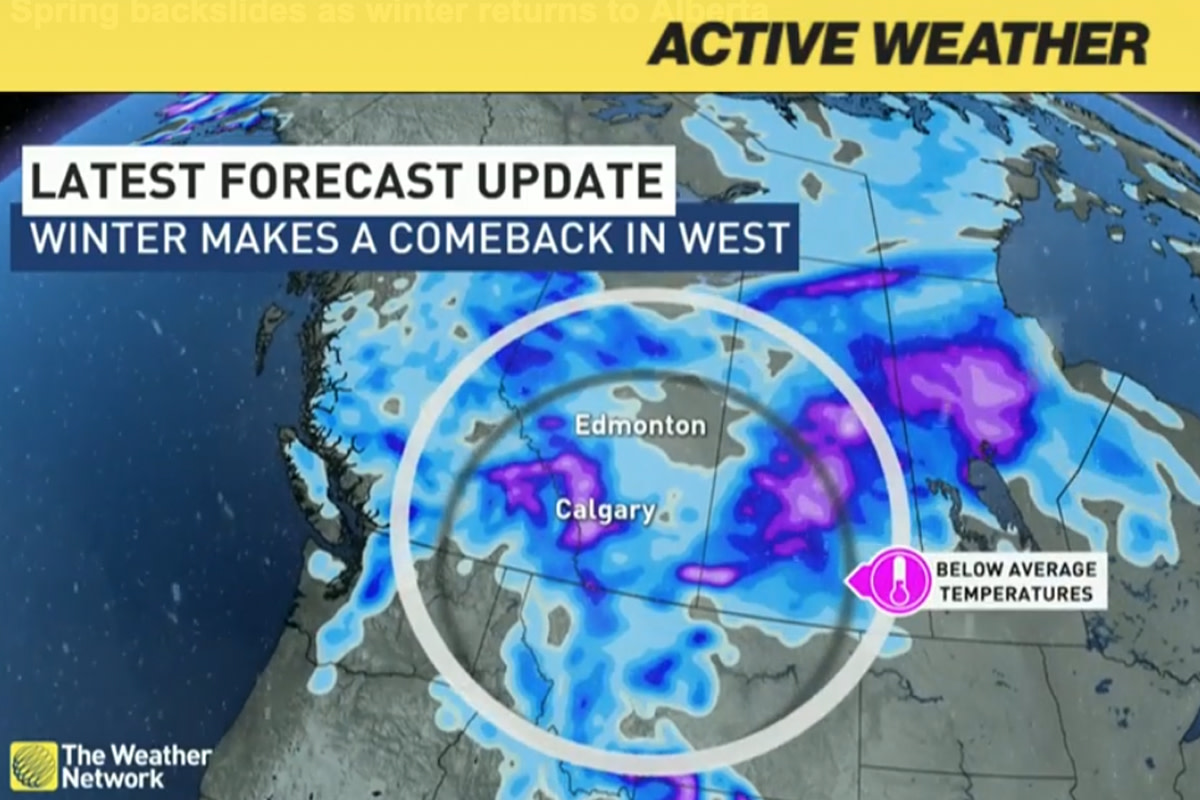 Winter Storm Bringing Snow to Alberta This Week - Snowboarder